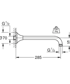 Thanh treo bát sen gắn tường Grohe 27986IG0