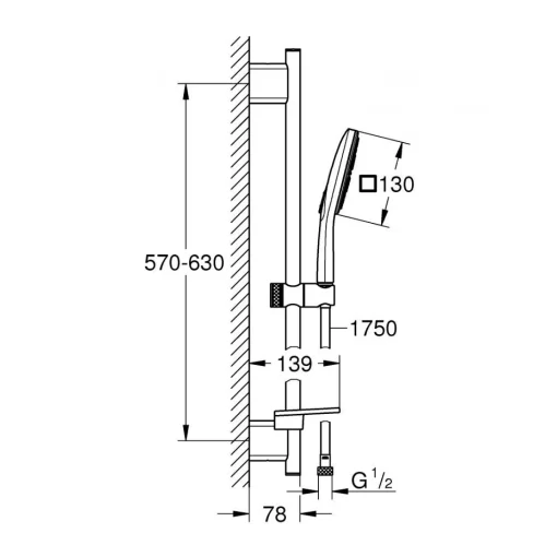 Bộ tay sen & thanh trượt Grohe 26583000