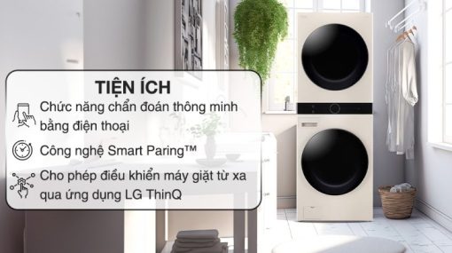 Tháp giặt sấy giặt 14 kg - sấy 10 kg LG WT1410NHE ABBPEVN - 13