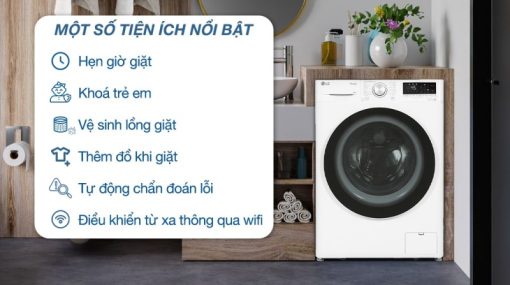 Máy giặt sấy Inverter 10 kg LG FV1410S4W1 - 9