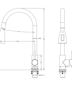 Vòi rửa chén Maadela MDF 106C Rhine - 7 Vòi rửa chén Maadela MDF 106C Rhine