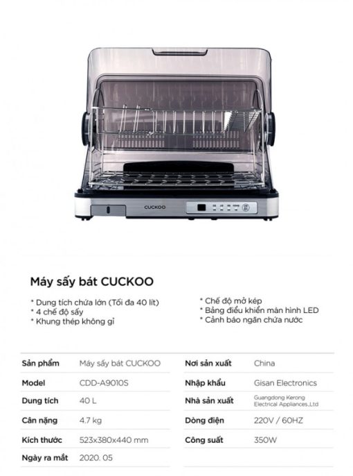 Máy sấy bát Cuckoo CDD-A9010S - 3