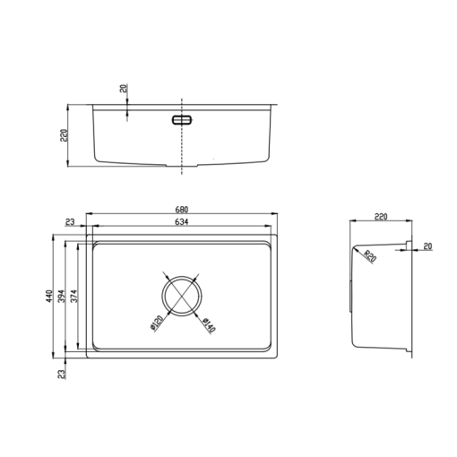 Chậu rửa chén Luxusspüle Maadela MDS 6844FSU Edersee