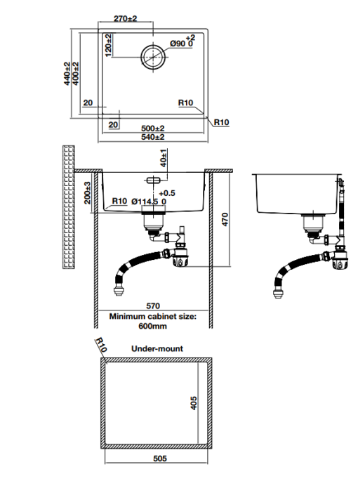 Chậu rửa bát Hafele R10 HS24-SSN1S-540 567.24.457 - 3