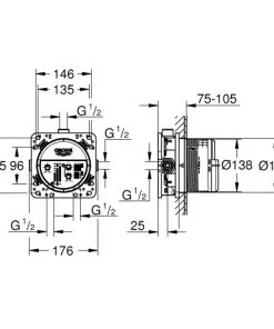 Bộ âm ổn nhiệt Grohe 35600000 - 7 Bộ âm ổn nhiệt Grohe 35600000