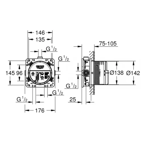 Bộ âm ổn nhiệt Grohe 35600000