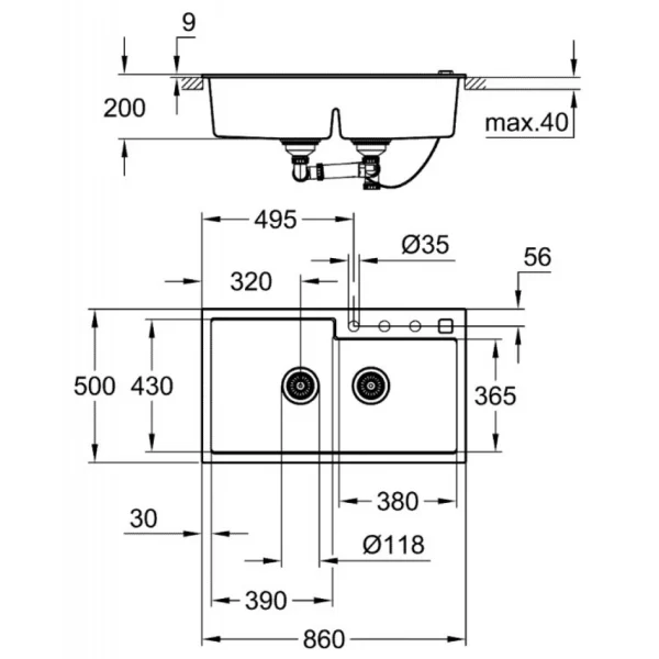 Bồn rửa chén Grohe 31649AP0