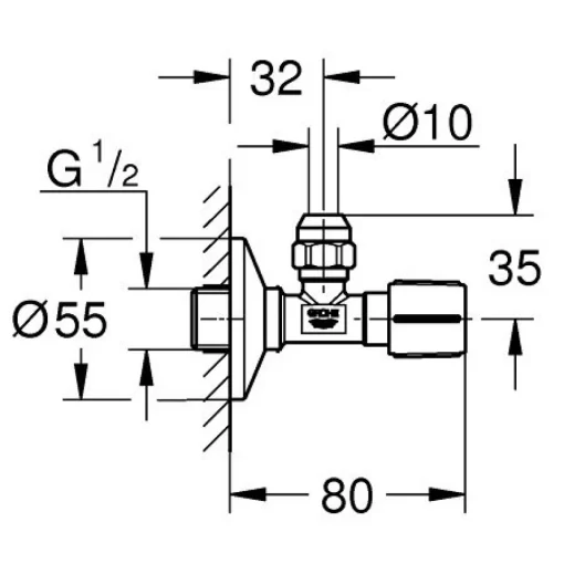Van khóa góc Grohe 22037000