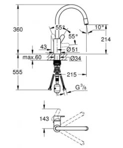 Vòi bếp Grohe 31126004