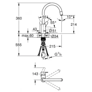 Vòi bếp Grohe 31126004