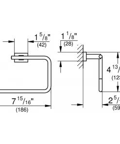 Vòng treo khăn Grohe 40510001 - 5 Vòng treo khăn Grohe 40510001