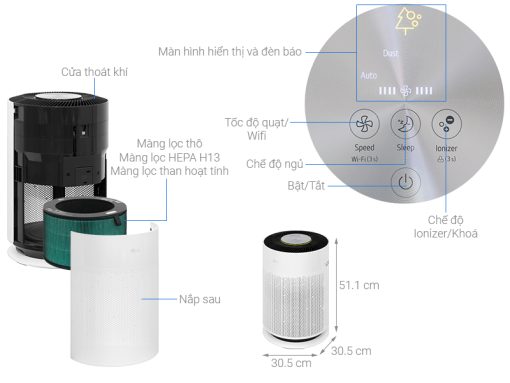 Máy lọc không khí LG AS60GHCG0.ABAE - 3