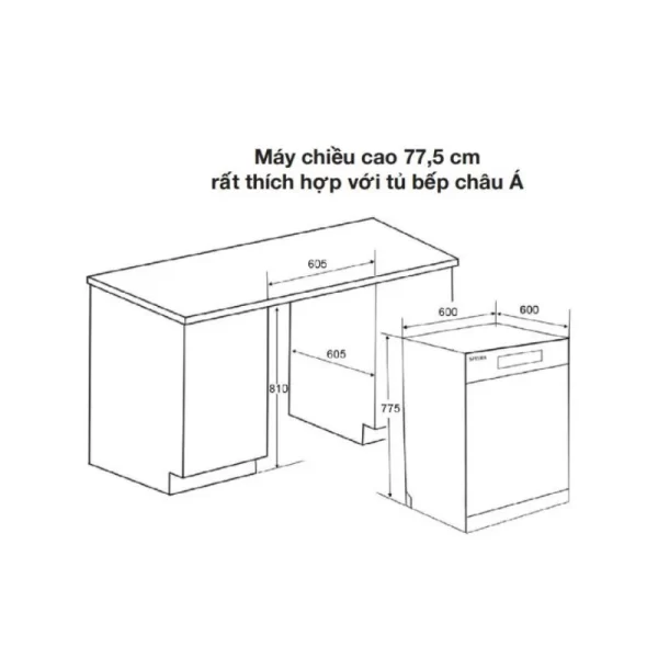 Máy rửa bát Spelier SP 775DW B