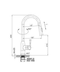 Vòi rửa bát Paul Schmitt PA302K - 6 Vòi rửa bát Paul Schmitt PA302K