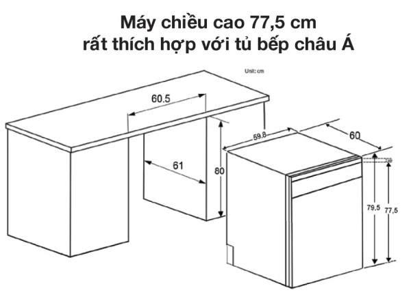 Máy rửa bát Spelier SP 14 DW-775B