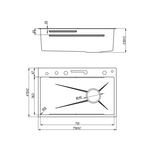 Chậu rửa chén Maadela MDS 7547DFF Lechfall
