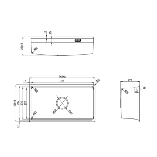 Chậu rửa chén Höchste Maadela MDS 7643FUB Bodensee