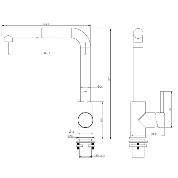 Vòi rửa chén Maadela MDF 104I Elbe