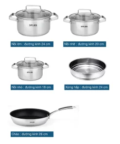 Bộ nồi Spelier Sirius - 6 Bộ nồi Spelier Sirius