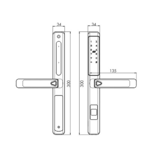 Khóa cửa nhôm Kassler KL599 LX CHAMPAGNE