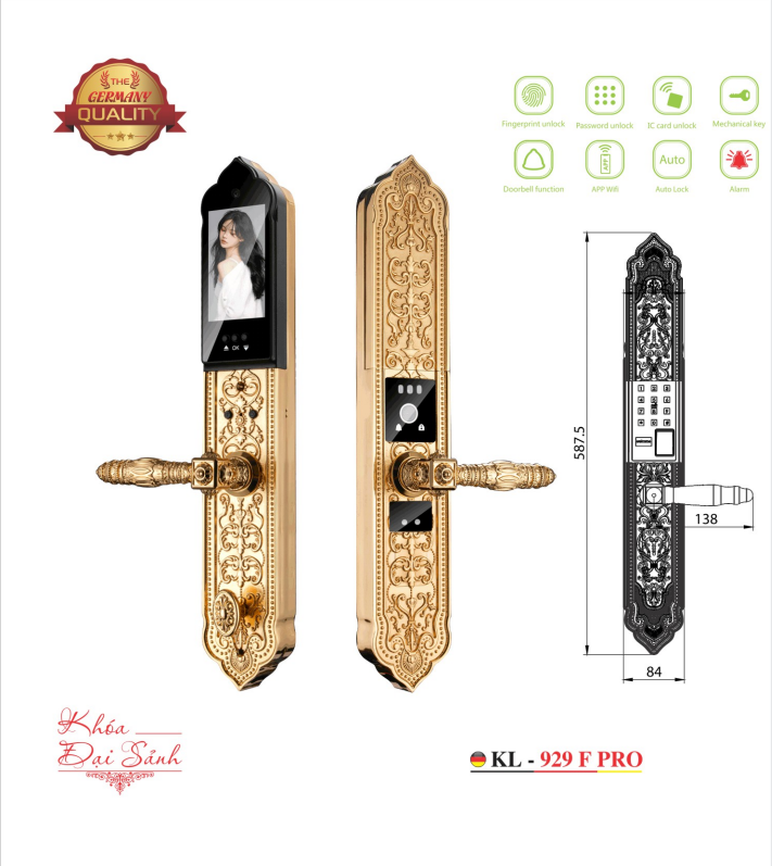 Khóa đại sảnh Kassler KL 929 F PRO - 4 Khóa đại sảnh Kassler KL 929 F PRO