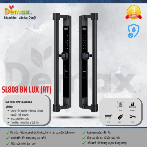 Khóa thông minh DEMAX SL808 BN LUX tiêu chuẩn Đức - 5