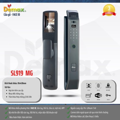 Khóa thông minh DEMAX SL919 MG tiêu chuẩn Đức - 5