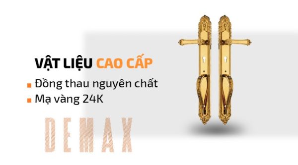 Khóa cửa chính DEMAX CL806 Brass 24K tiêu chuẩn Đức - 7