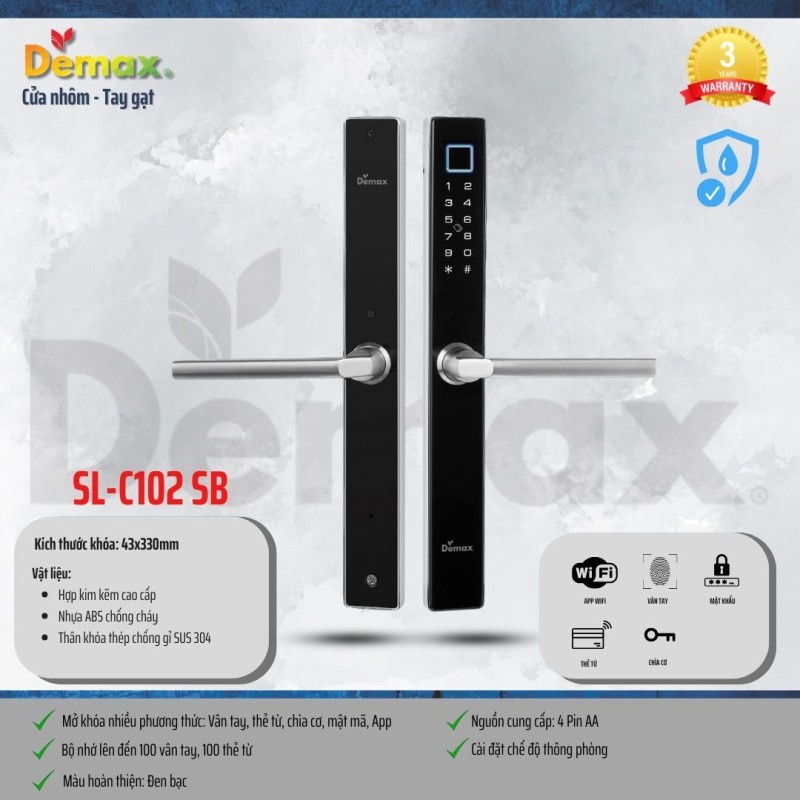 Khóa thông minh DEMAX SL-C102 SB tiêu chuẩn Đức - 44 Khóa thông minh DEMAX SL-C102 SB tiêu chuẩn Đức