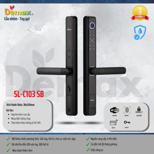 Khóa thông minh Demax SL-C103 SB tiêu chuẩn Đức - 5