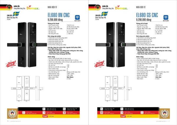 Khóa thông minh DEMAX EL680 BN CNC tiêu chuẩn Đức - 3