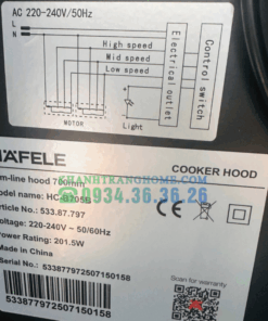 MÁY HÚT MÙI HAFELE HC B705B 533.87