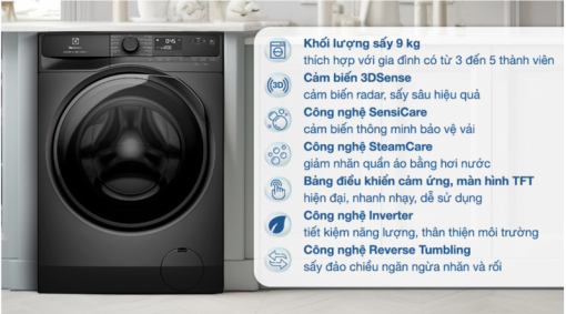 MÁY SẤY BƠM NHIỆT ELECTROLUX ULTIMATECARE EDH902R9SC