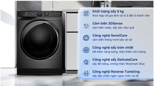 MÁY SẤY BƠM NHIỆT ELECTROLUX ULTIMATECARE EDH903R7SC
