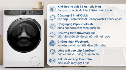 MÁY GIẶT SẤY ELECTROLUX ULTIMATECARE 700 INVERTER EWW1343R7WC