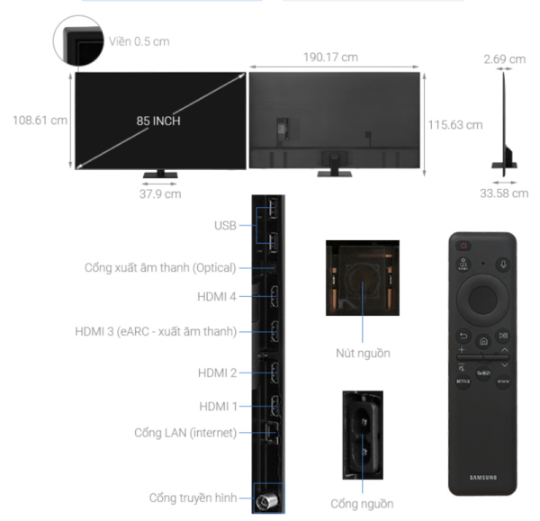 SMART TIVI QLED 4K 85 INCH SAMSUNG QA85Q70D