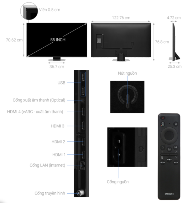 SMART TIVI QLED 4K 55 INCH SAMSUNG QA55Q80D