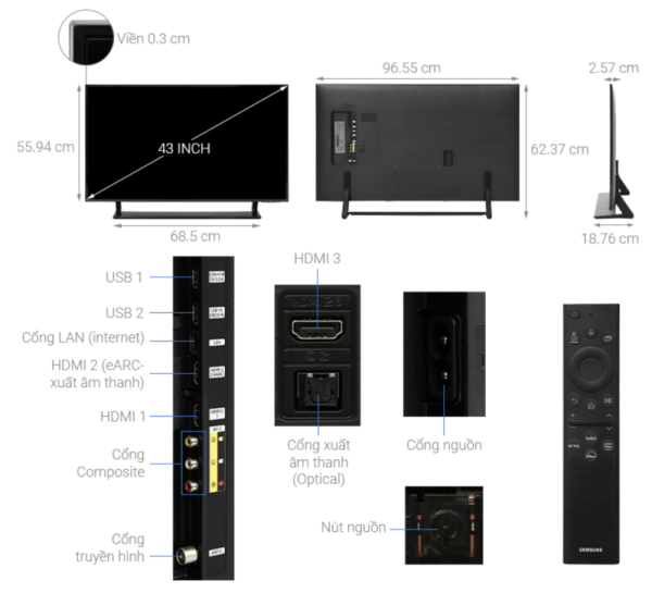 SMART TIVI QLED 4K 43 INCH SAMSUNG QA43Q60B