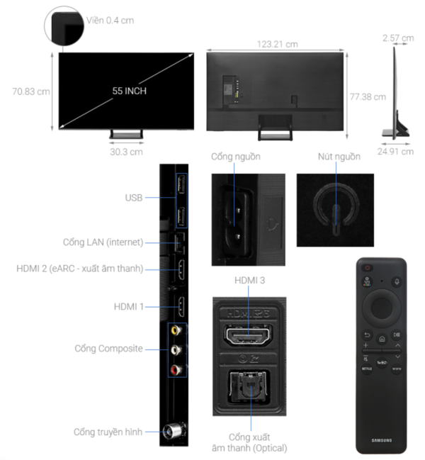 SMART TIVI QLED 4K 55 INCH SAMSUNG QA55Q60C