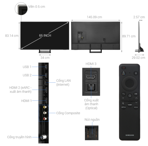 SMART TIVI QLED 4K 65 INCH SAMSUNG QA65Q60C