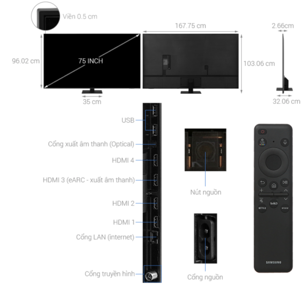 SMART TIVI QLED 4K 75 INCH SAMSUNG QA75Q70D