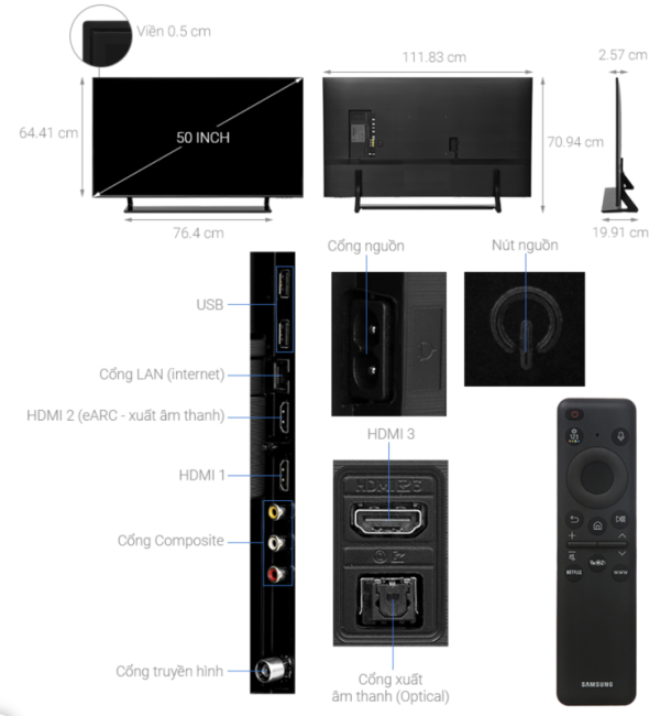 SMART TIVI QLED 4K 50 INCH SAMSUNG QA50Q60C