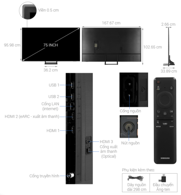 SMART TIVI QLED 4K 75 INCH SAMSUNG QA75Q65D