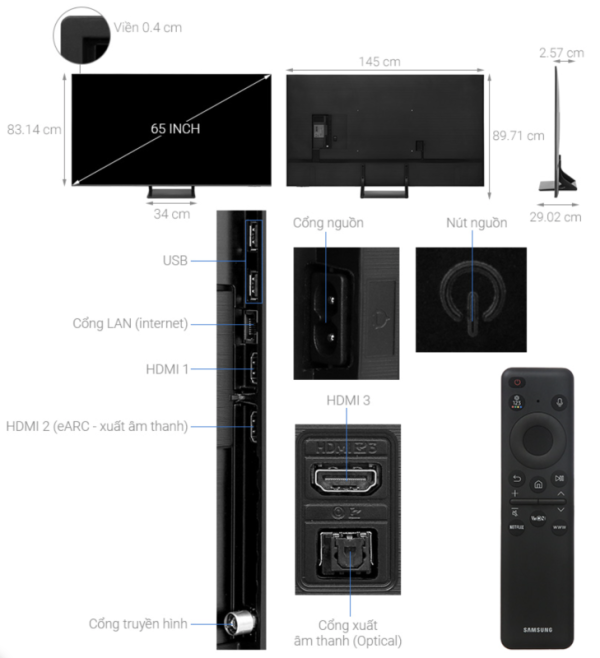 SMART TIVI QLED 4K 65 INCH SAMSUNG QA65Q65D