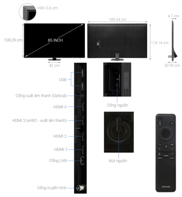 SMART TIVI NEO QLED 4K 85 INCH SAMSUNG QA85QN85D