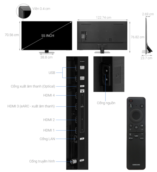 SMART TIVI NEO QLED 4K 55 INCH SAMSUNG QA55QN90D