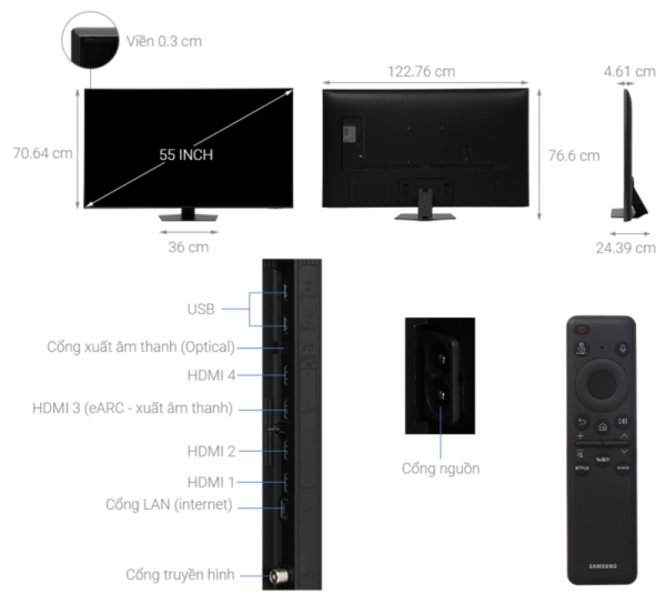 SMART TIVI NEO QLED 4K 55 INCH SAMSUNG QA55QN85D