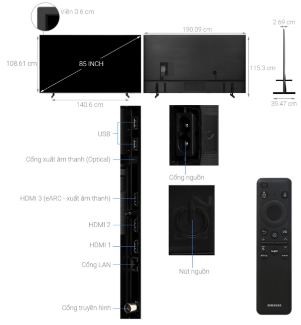 SMART TIVI 4K 85 INCH SAMSUNG UA85DU8000