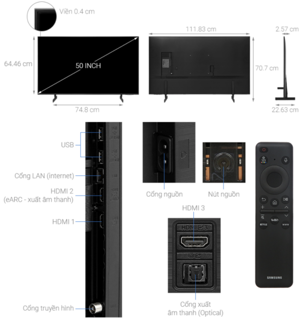 SMART TIVI 4K 50 INCH SAMSUNG UA50CU8000