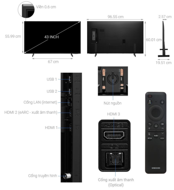 SMART TIVI 4K 43 INCH SAMSUNG UA43DU8000